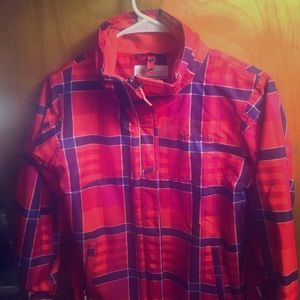 Girls size 10/12 Columbia red plaid jacket.